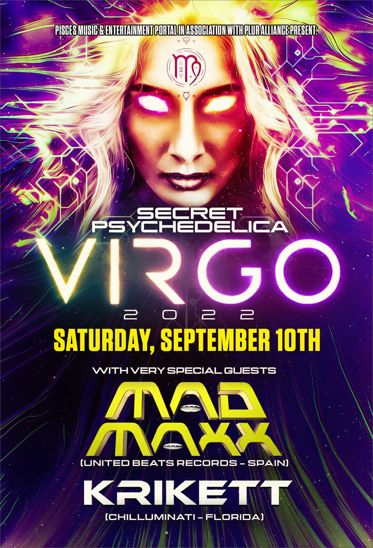 DNA Lounge Secret Psychedelica Virgo 2022 10 Sep 2022 Sat 