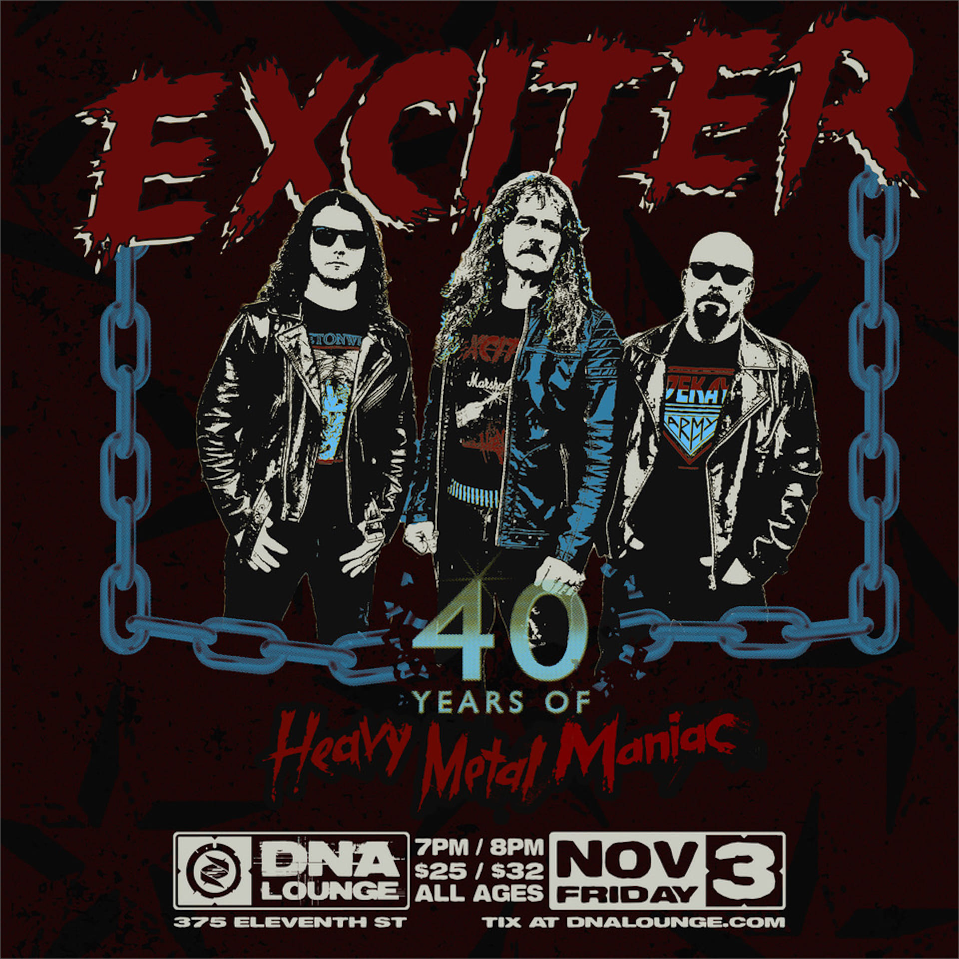 DNA Lounge Exciter 40 Years of Heavy Metal Maniac, 3 Nov 2023 (Fri)